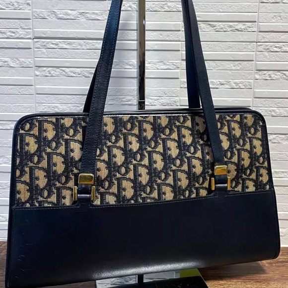 Dior Handbags - Diorissimo Navy Shoulder Vintage Bag.